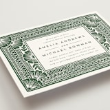 "Block Print Frame" - Rehearsal Dinner Invitations in Fern by Katharine Watson - Detail