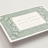 "Block Print Frame" - Rehearsal Dinner Invitations in Sage by Katharine Watson - Detail