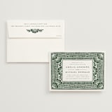 "Block Print Frame" - Rehearsal Dinner Invitations in Fern by Katharine Watson - Invitation with Envelope