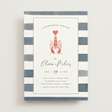 "Love and Lobsters" - Rehearsal Dinner Invitations in Navy by Jen Tips - Front
