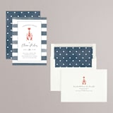 "Love and Lobsters" - Rehearsal Dinner Invitations in Navy by Jen Tips - Assembled