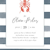 "Love and Lobsters" - Rehearsal Dinner Invitations in Navy by Jen Tips - Detail