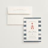 "Love and Lobsters" - Rehearsal Dinner Invitations in Navy by Jen Tips - Invitation with Envelope