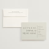 "eat, drink and rehearse" - Rehearsal Dinner Invitations in Titanium by Shirley Lin Schneider - Invitation with Envelope