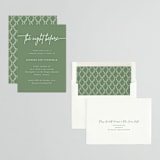 "Lilt" - Rehearsal Dinner Invitations in Sage by Kampai Designs - Assembled