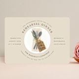 "One Day Away Place Setting" - Rehearsal Dinner Invitations in Tan by Becky Nimoy - Front
