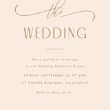 "Flourished Rehearsal" - Rehearsal Dinner Invitations in Champagne by Carolyn MacLaren - Detail