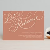 "Let's Rehearse" - Rehearsal Dinner Invitations in Brick by Shannon Chen of Four Wet Feet Studio - Front