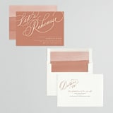 "Let's Rehearse" - Rehearsal Dinner Invitations in Brick by Shannon Chen of Four Wet Feet Studio - Assembled