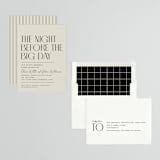 "Modern Stack" - Rehearsal Dinner Invitations in Sand by Robert and Stella - Assembled