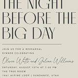 "Modern Stack" - Rehearsal Dinner Invitations in Sand by Robert and Stella - Detail