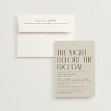 "Modern Stack" - Rehearsal Dinner Invitations in Sand by Robert and Stella - Invitation with Envelope