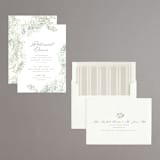 "Greenery Swash" - Rehearsal Dinner Invitations in Linen by Robert and Stella - Assembled