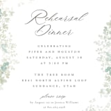 "Greenery Swash" - Rehearsal Dinner Invitations in Linen by Robert and Stella - Detail