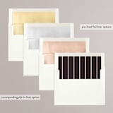 "Classic Modern" - Rehearsal Dinner Invitations in Almond by Morgan Kendall - Envelope Liner Options