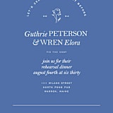 "bluebell dinner" - Rehearsal Dinner Invitations in Bluebell by Bramble Studio - Detail