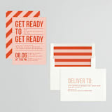 "Get ready to get ready" - Rehearsal Dinner Invitations in Hibiscus by Heather Schertzer - Assembled