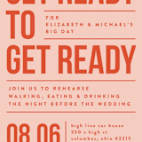 "Get ready to get ready" - Rehearsal Dinner Invitations in Hibiscus by Heather Schertzer - Detail