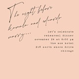 "just a note" - Rehearsal Dinner Invitations in Blush by Susan Brown - Detail