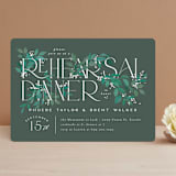 "Stacked Type" - Rehearsal Dinner Invitations in Sage by Alethea and Ruth - Front