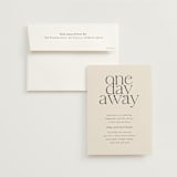 "One Day Away" - Rehearsal Dinner Invitations in Buttercream by taylorVdesign - Invitation with Envelope
