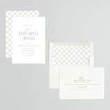 "Traditional Rehearsal Dinner" - Rehearsal Dinner Invitations in Quartz by Joanna Griffin - Assembled