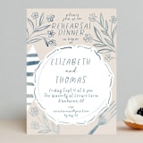 "Sketched Dinner" - Rehearsal Dinner Invitations in Mist by Petra Kern - Front