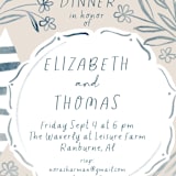 "Sketched Dinner" - Rehearsal Dinner Invitations in Mist by Petra Kern - Detail