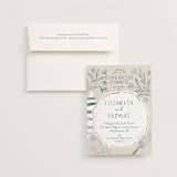 "Sketched Dinner" - Rehearsal Dinner Invitations in Mist by Petra Kern - Invitation with Envelope