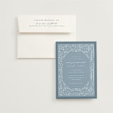 "Whimsical Frame" - Rehearsal Dinner Invitations in Dusty Blue by Jackie Crawford - Invitation with Envelope