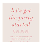 "Party Started" - Rehearsal Dinner Invitations in Flamingo by Kaydi Bishop - Detail
