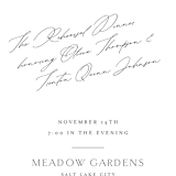 "Scripts" - Rehearsal Dinner Invitations in Salt by Stephanie Hawkes - Detail