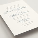 "Empire" - Rehearsal Dinner Invitations in Dusty Blue by Jennifer Postorino - Detail
