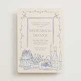 "Table feast" - Rehearsal Dinner Invitations in Balmy Blue by Sabrin Deirani - Front