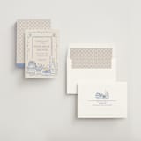 "Table feast" - Rehearsal Dinner Invitations in Balmy Blue by Sabrin Deirani - Assembled