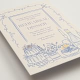 "Table feast" - Rehearsal Dinner Invitations in Balmy Blue by Sabrin Deirani - Detail