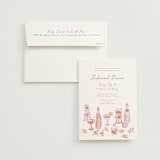 "cocktails and laughter" - Rehearsal Dinner Invitations in Orchid by Cass Loh - Invitation with Envelope