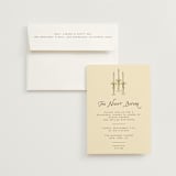 "Candles" - Rehearsal Dinner Invitations in Lemongrass by Jenna Holcomb - Invitation with Envelope