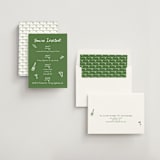 "First Course Party" - Rehearsal Dinner Invitations in Kelly Green by Cotton and Bow - Assembled