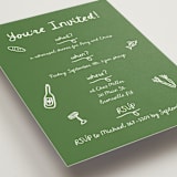 "First Course Party" - Rehearsal Dinner Invitations in Kelly Green by Cotton and Bow - Detail