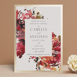 "floral" - Rehearsal Dinner Invitations in Maroon by Lori Wemple - Front