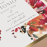 "floral" - Rehearsal Dinner Invitations in Maroon by Lori Wemple - Detail
