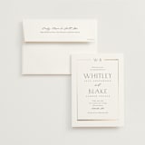 "Luster" - Rehearsal Dinner Invitations in Cotton by Stacey Meacham - Invitation with Envelope