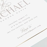 "Glimmering sweep" - Rehearsal Dinner Invitations in Lily by Creo Study - Detail