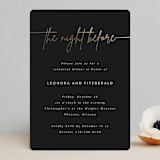 "Lilt" - Rehearsal Dinner Invitations in Licorice by Kampai Designs - Front