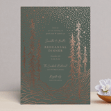 "Forest Stars" - Rehearsal Dinner Invitations in Forest by Becky Nimoy - Front