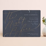 "The Night Before Lettering" - Rehearsal Dinner Invitations in Night by Erin German - Front