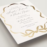 "Rustic Bow" - Rehearsal Dinner Invitations in Snow by Jackie Crawford - Detail