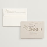 "Typographical" - Rehearsal Dinner Invitations in Champagne by Nicole Barreto - Invitation with Envelope
