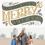 "Merry and Bright Topper" - Retired Holiday Cards in Caramel by Jamie Schultz Designs - Close-Up